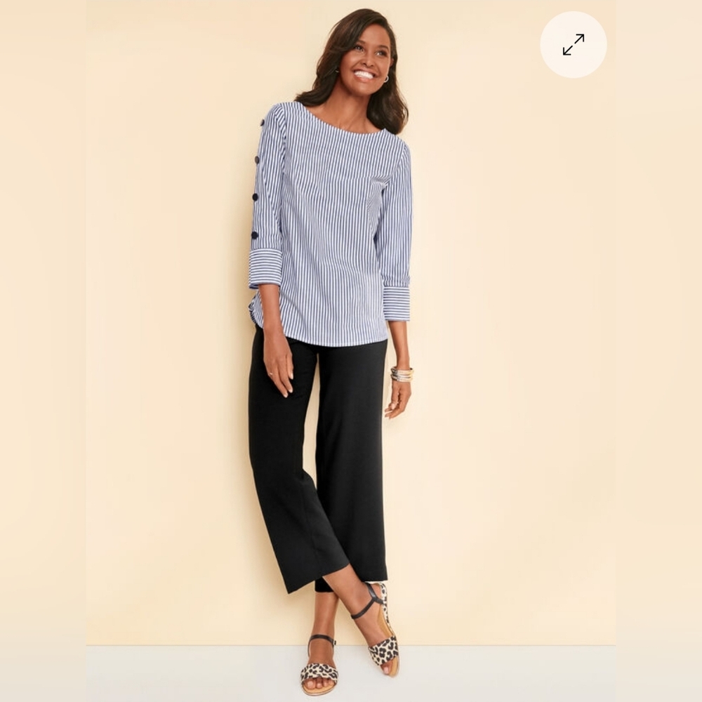 Talbots Black Wide-Leg Pants
